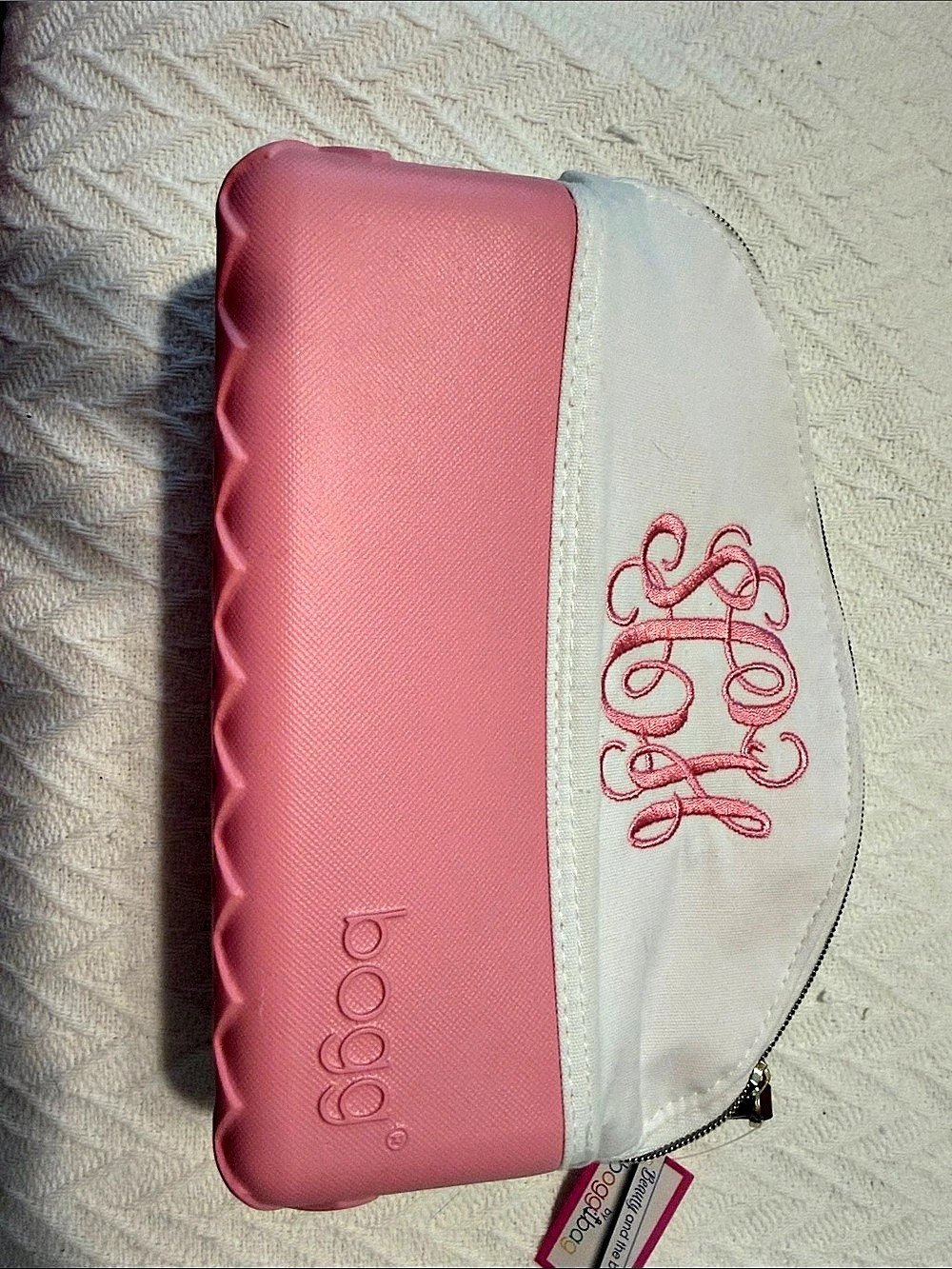 bogg bag Beauty and the Bogg Cosmetic Bag Pink & White NWT